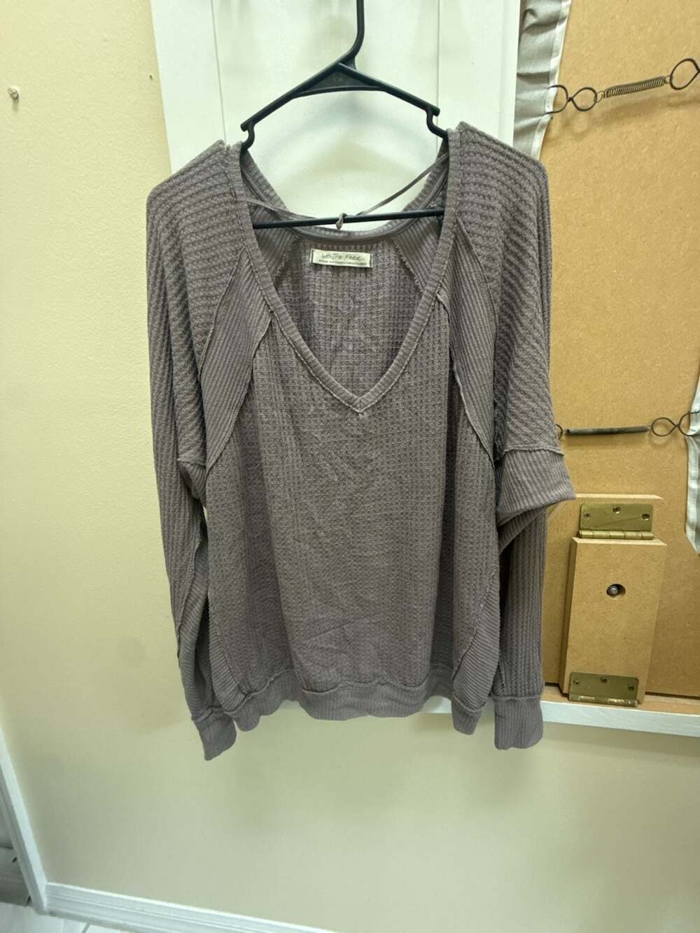 We The Free Thermal Waffle Knit Long Sleeve Top Size Medium
